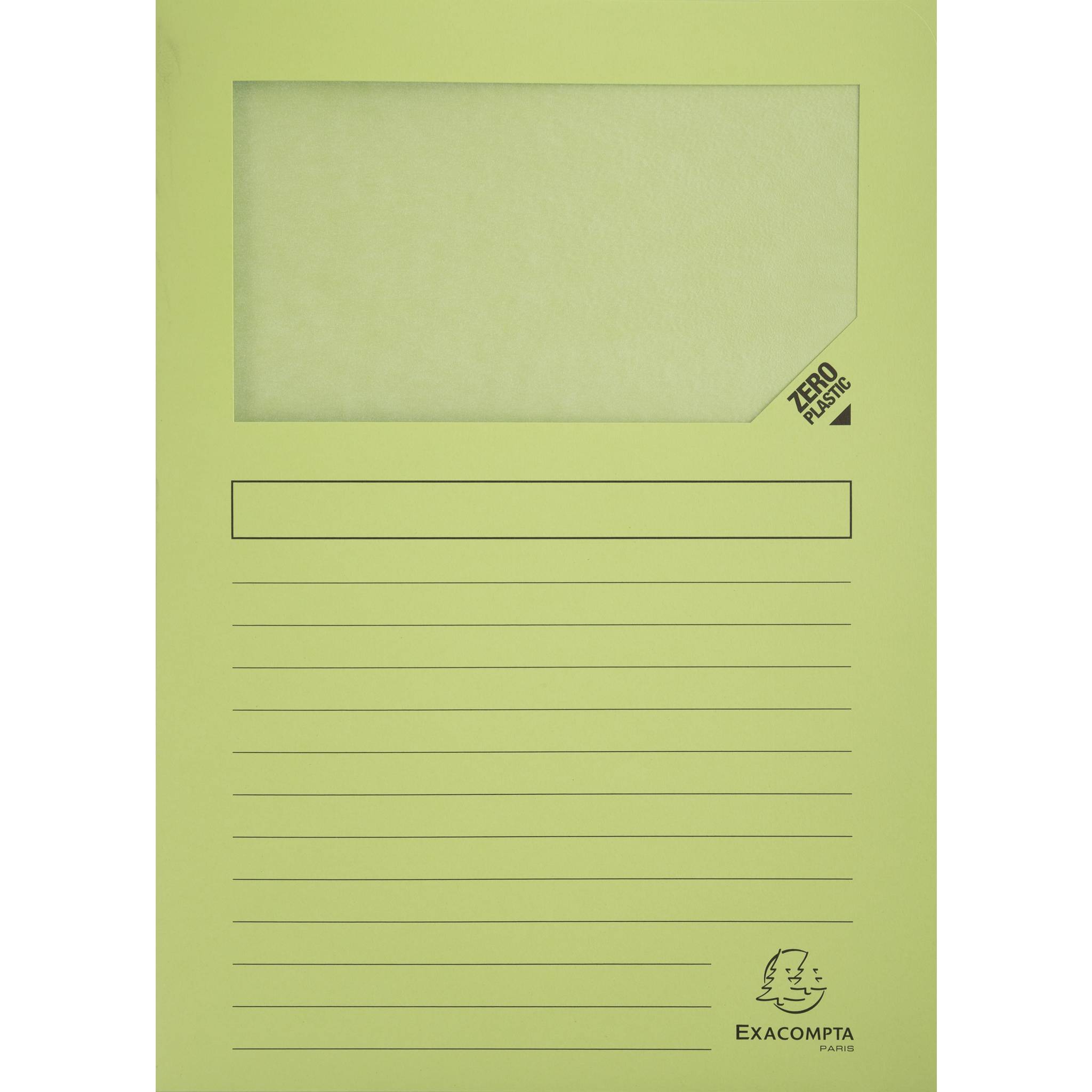 Exacompta Pack 100 Fenstermappen, A4, 160g, plastikfrei - Hellgrün - 50153E