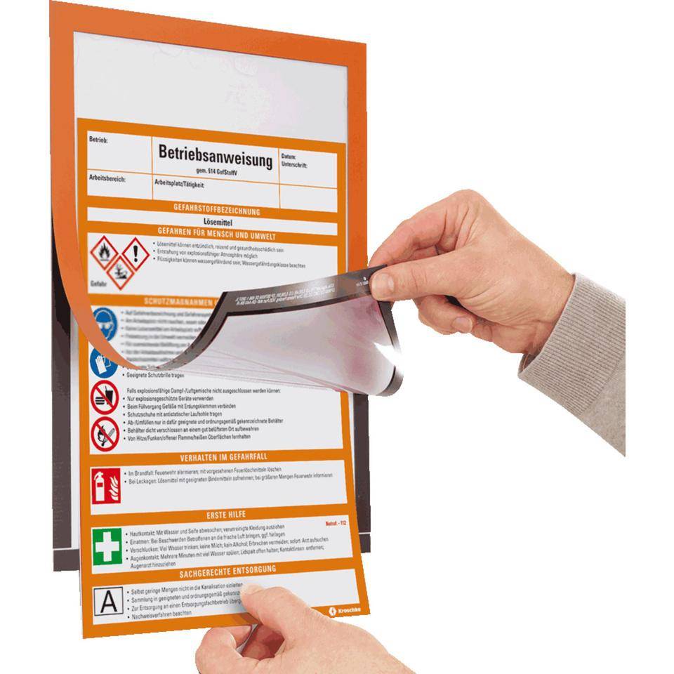 DURABLE Informationsrahmen DURAFRAME, orange, selbstklebend, A4,2/VE