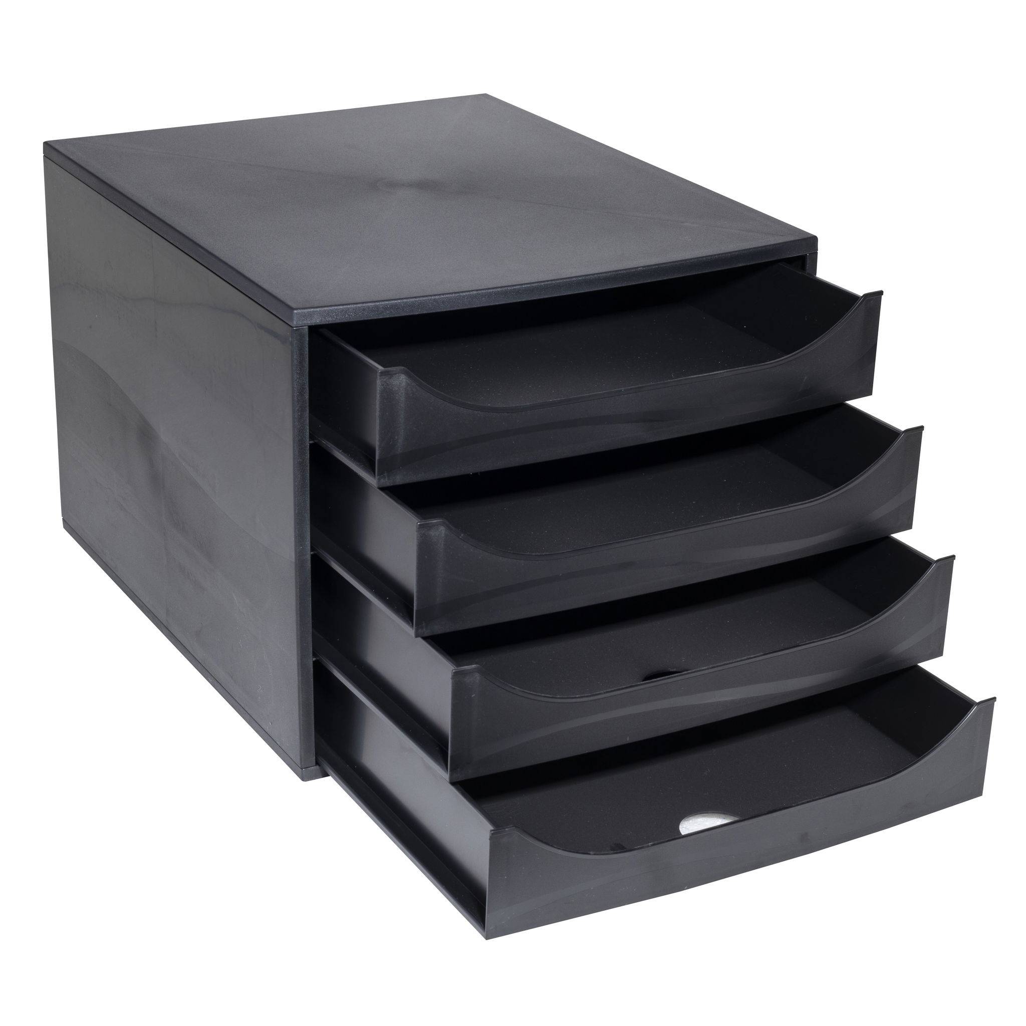 Exacompta ECOBOX Schubladenbox mit 4 Schubladen - Schwarz - 228014D
