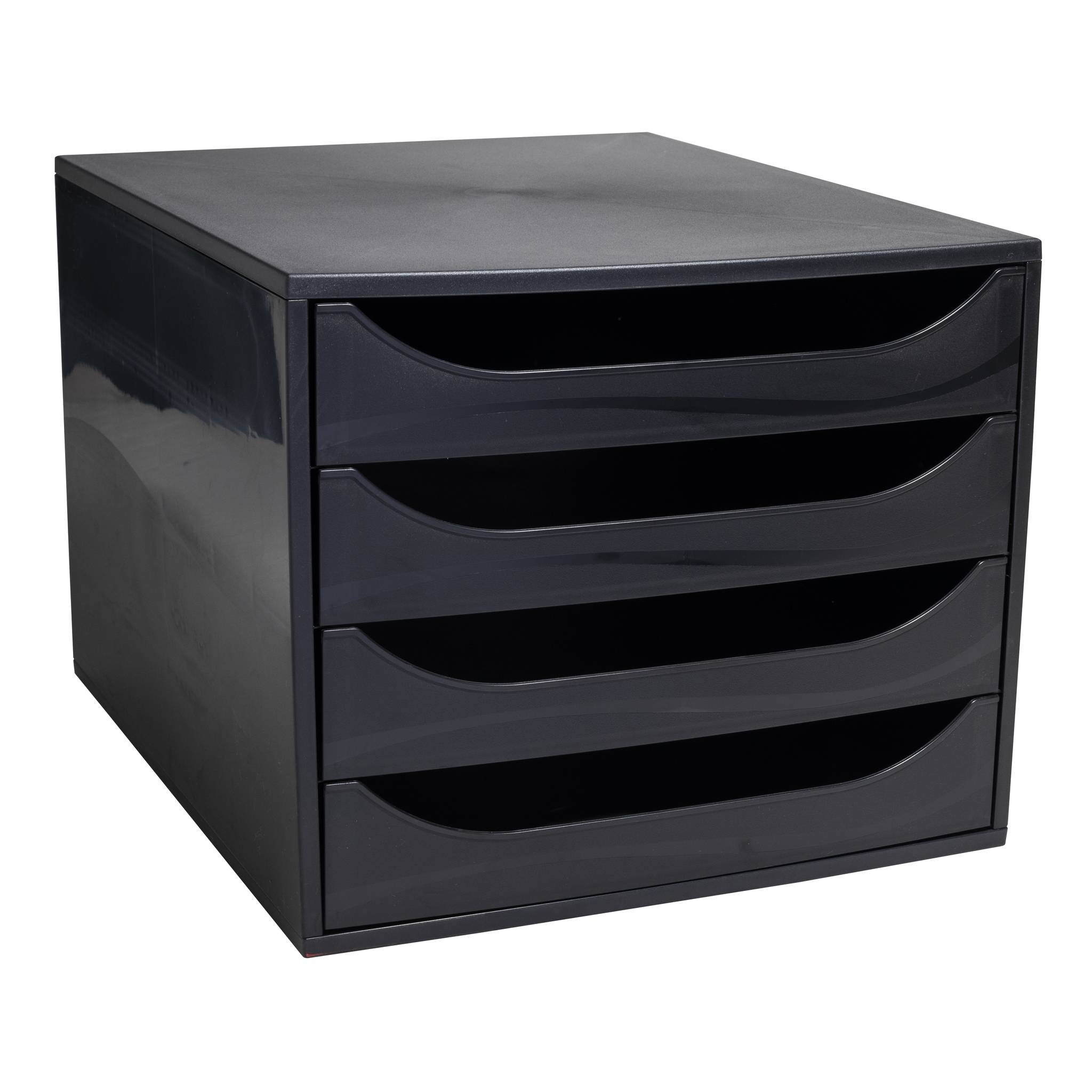 Exacompta ECOBOX Schubladenbox mit 4 Schubladen - Schwarz - 228014D