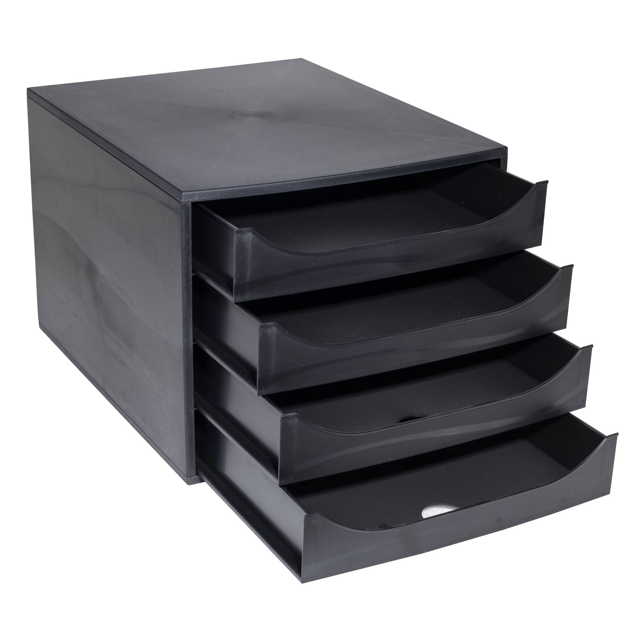 Exacompta ECOBOX Schubladenbox mit 4 Schubladen - Schwarz - 228014D