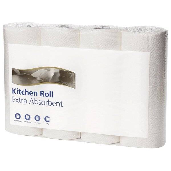 Haushaltsrollen - 2-lagig geprägt hochweiß Rolle mit 64 Blatt 4 Rollen pro Pack.