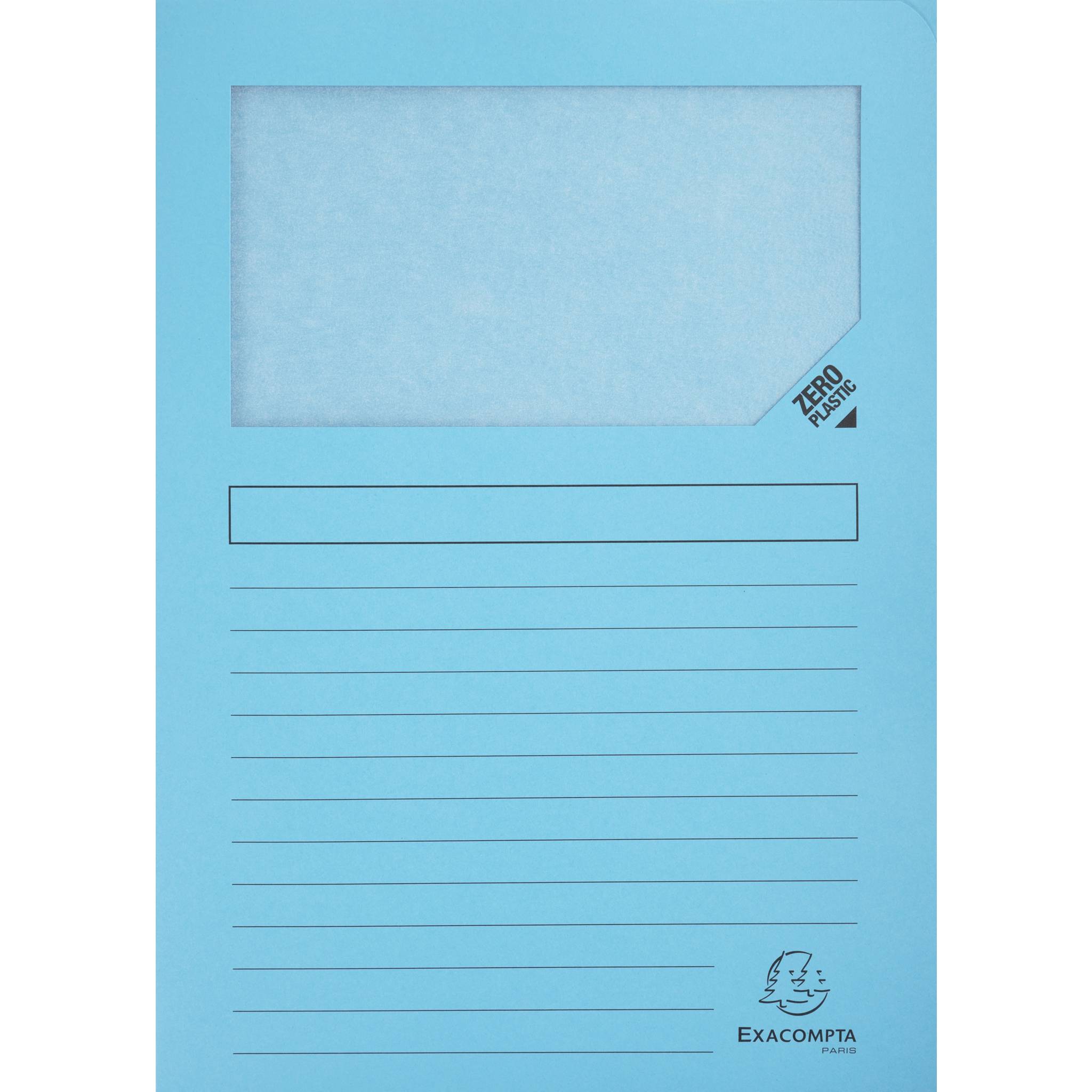 Exacompta Pack 100 Fenstermappen, A4, 160g, plastikfrei - Hellblau - 50152E