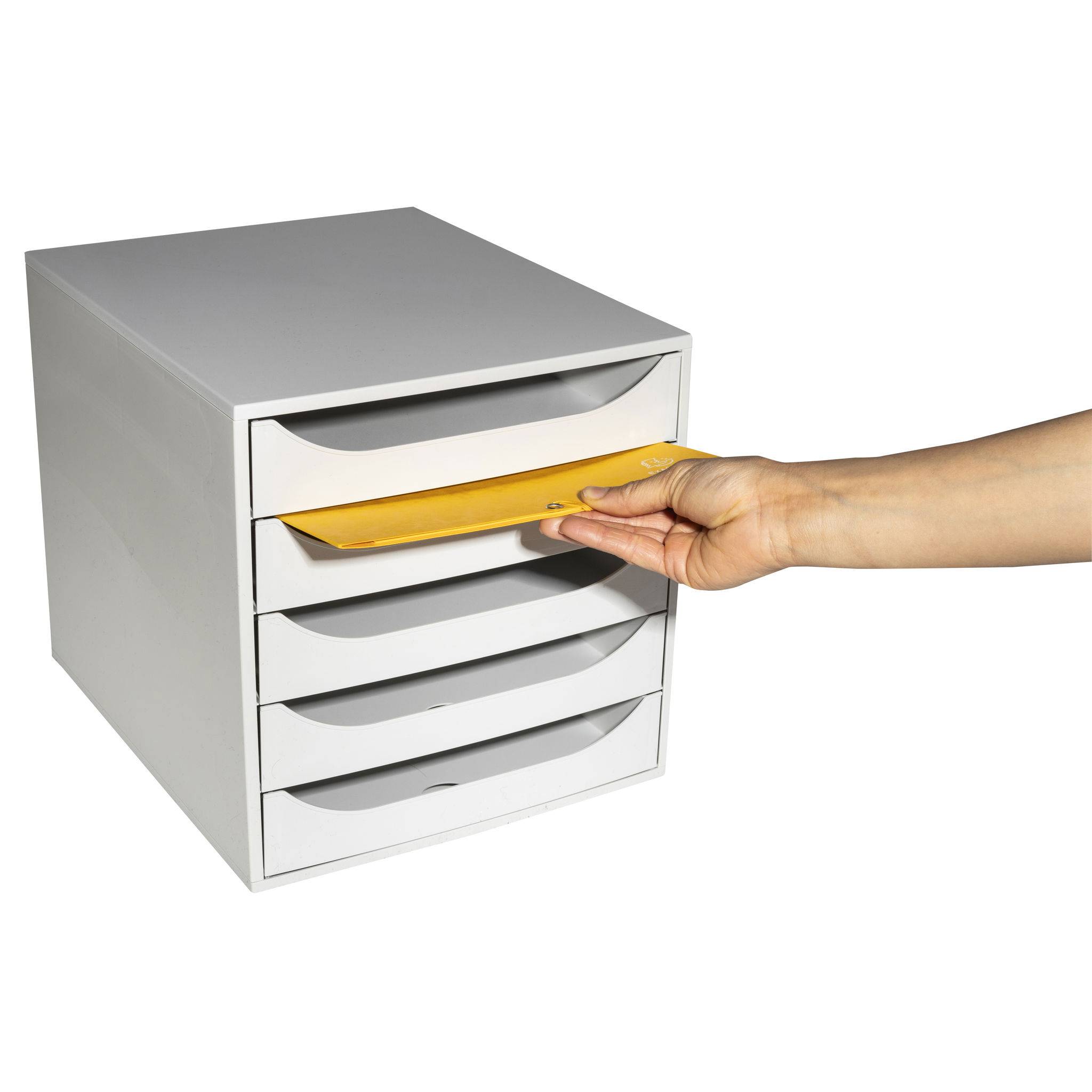 Exacompta ECOBOX Schubladenbox mit 5 Schubladen - Grau - 229606D