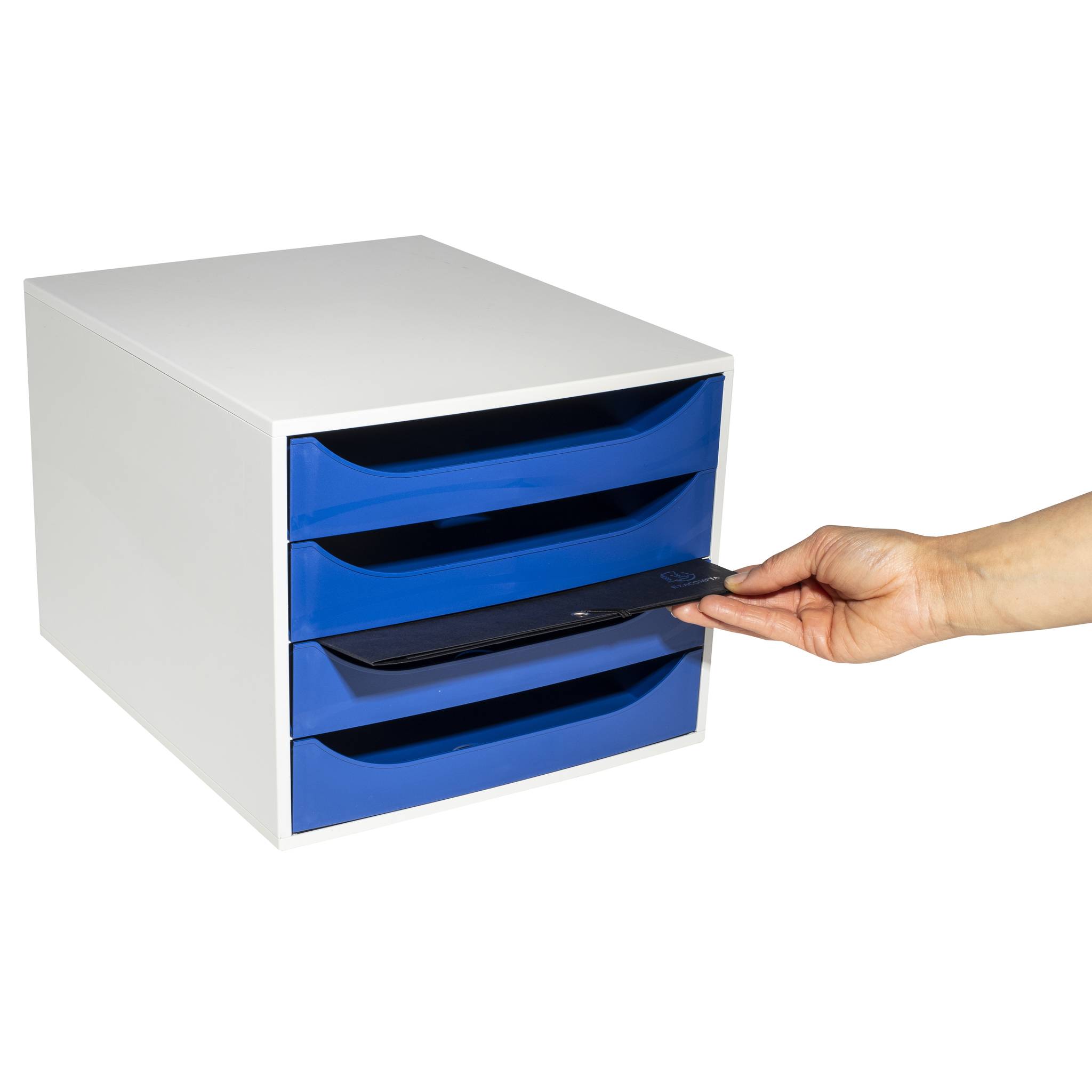 Exacompta ECOBOX Schubladenbox mit 4 Schubladen - Nachtblau - 2286104D