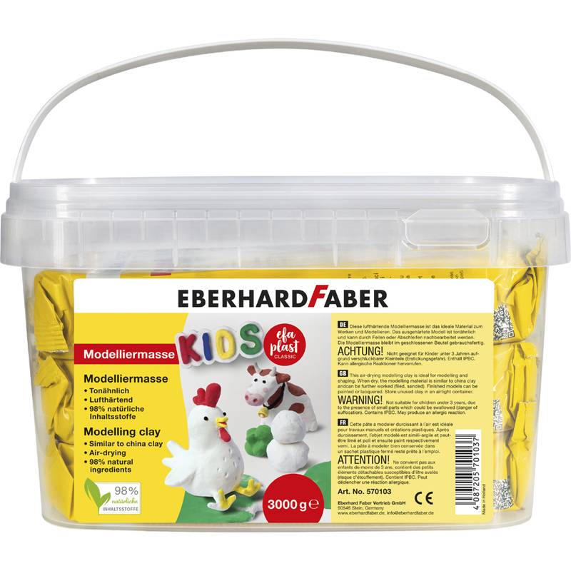 EBERHARD FABER Modelliermasse EFA Plast KIDS, weiß, Eimer