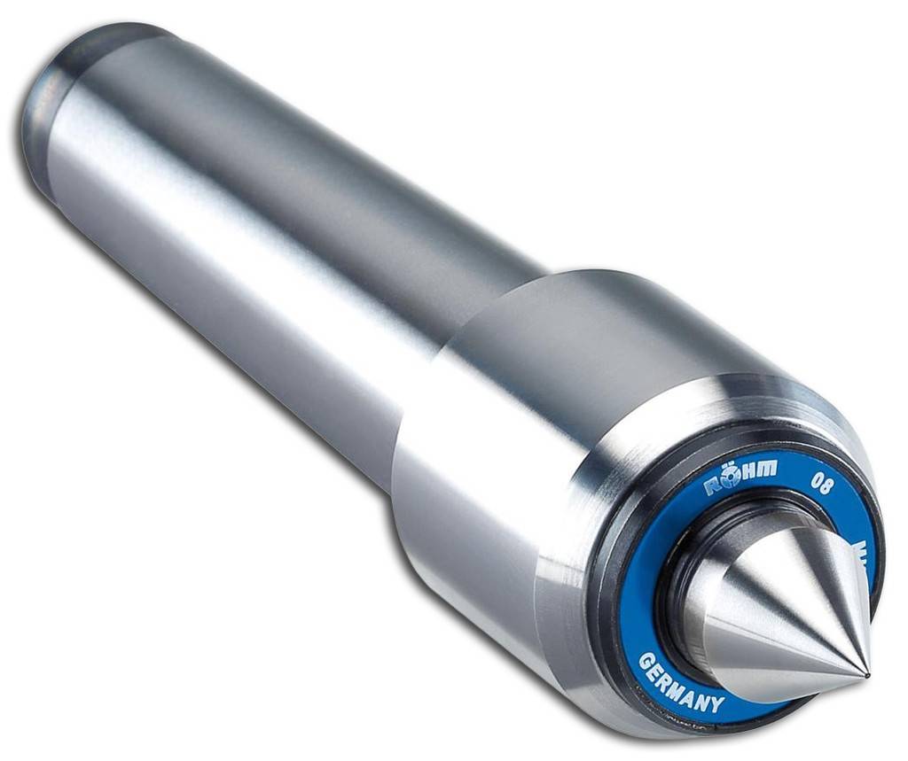 Drehmaschinen-Mittelwerkzeug mit spitzer Spitze und blauem Ring mit der Aufschrift „DEUTSCHLAND