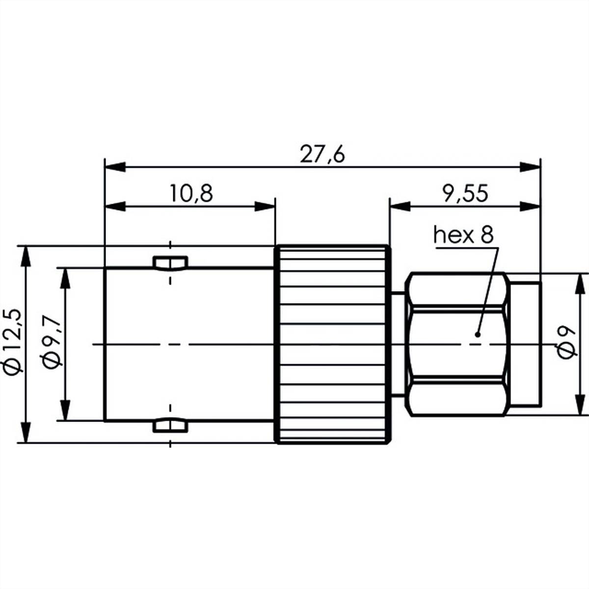 TELEGÄRTNER Adapter BNC-Buchse / SMA-Stecker