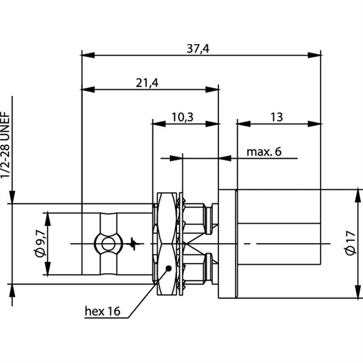 TELEGÄRTNER BNC-Kabeleinbaubuchse 75 Ohm für RG-59B/U isoliert