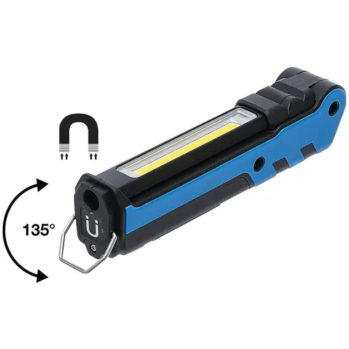 BGS TECHNIC LED-Knicklampe 85334, 3,7V, 2000 mAh, klappbar, blau/schwarz BGS TECHNIC LED-Knicklampe 85334, 3,7V, 2000 mAh, klappbar, blau/schwarz