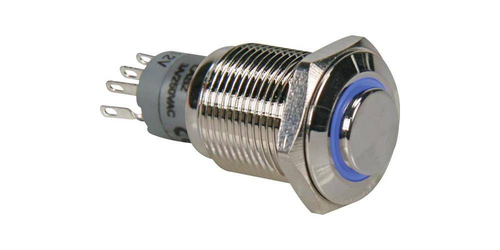 Onpow DRUCKSCHALTER - RUND - HOCH - METALL - SPDT 1NO 1NC - BLAUE