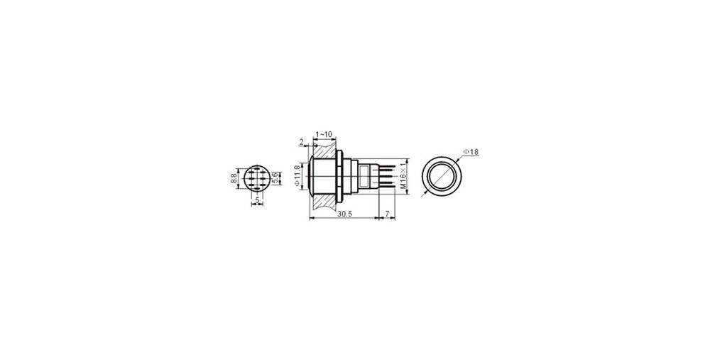 Onpow DRUCKTASTER - RUND - METALL - SPDT 1NO 1NC - BLAUE