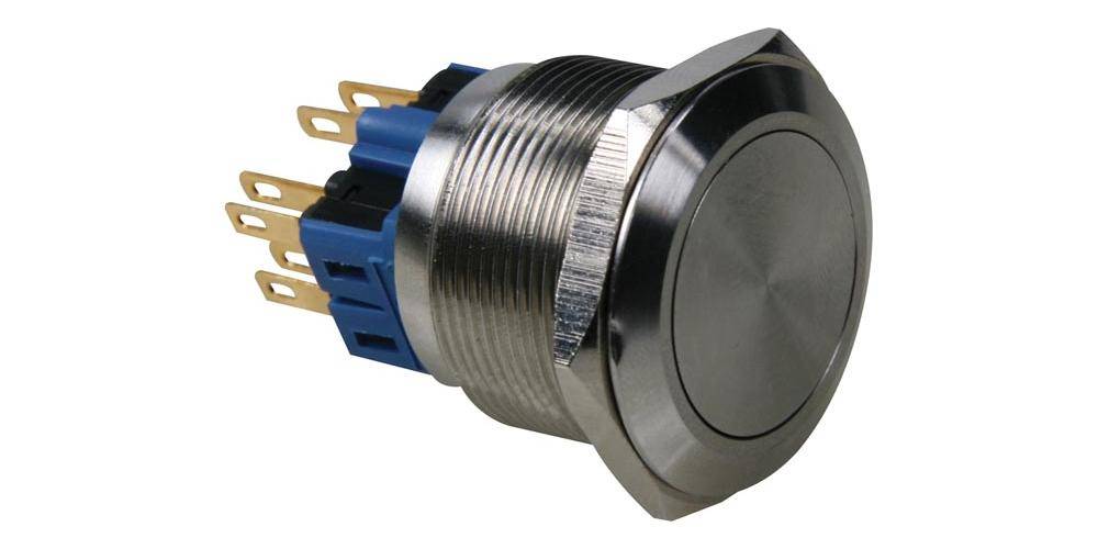 Onpow DRUCKTASTER - FLACH - EDELSTAHL - DPST 1NO 1NC