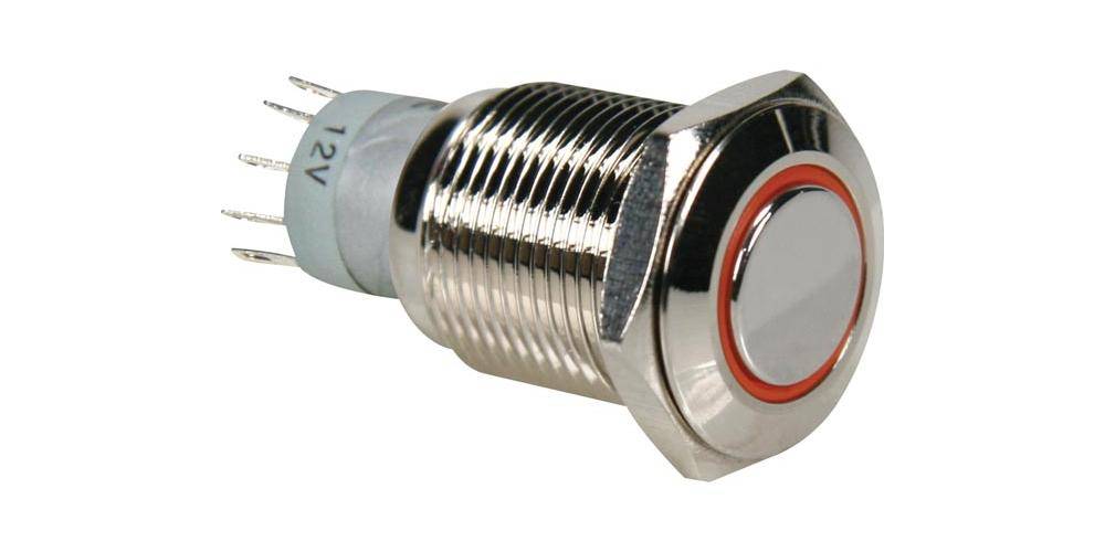 Onpow DRUCKTASTER - RUND - METALL - SPDT 1NO 1NC - ORANGE