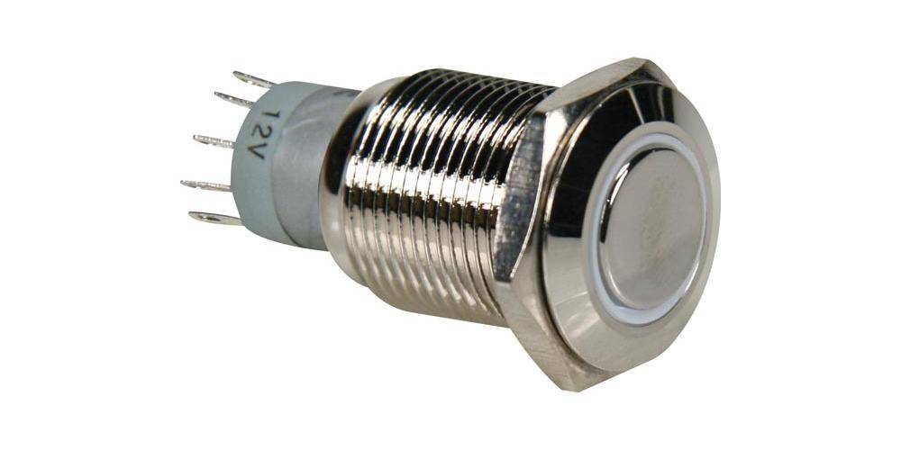 Onpow DRUCKTASTER - RUND - METALL - SPDT 1NO 1NC - WEIßE