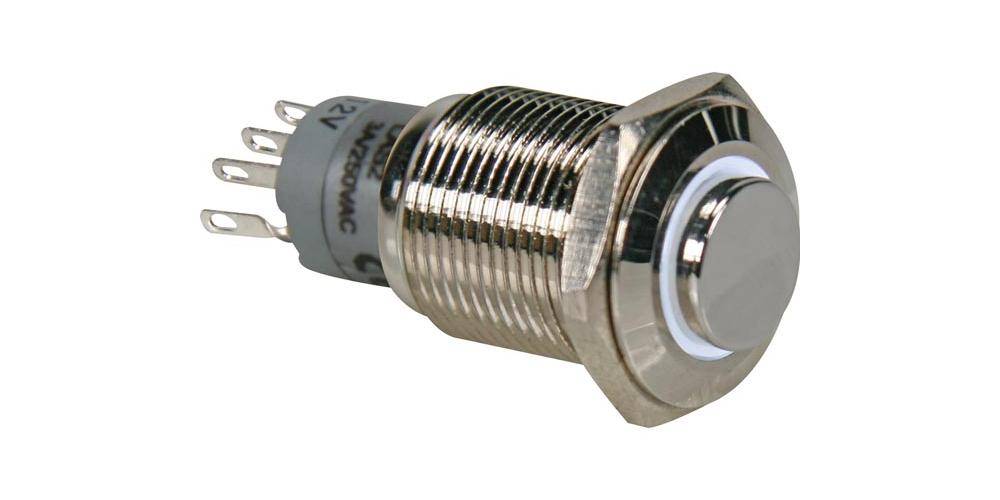 Onpow DRUCKSCHALTER - RUND - HOCH - METALL - SPDT 1NO 1NC - WEIßE