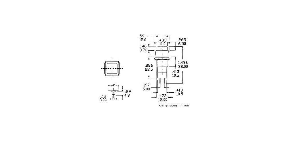 Any brand R18-23A - DRUCKSCHALTER - 1P AUS-EIN - ROTE SCHUTZKAPPE - 3