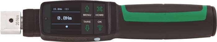 Eine Fernbedienung mit sechs Tasten: 'Menü', 'Home', 'OK', 'Zurück-Pfeil', 'Abwärts-Pfeil' und 'WLAN-Symbol'. Die OK-Taste befindet sich in der Mitte.