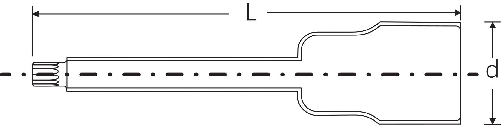 3/8" VDE-Schraubendrehereinsatz M8 L.137mm D.23mm