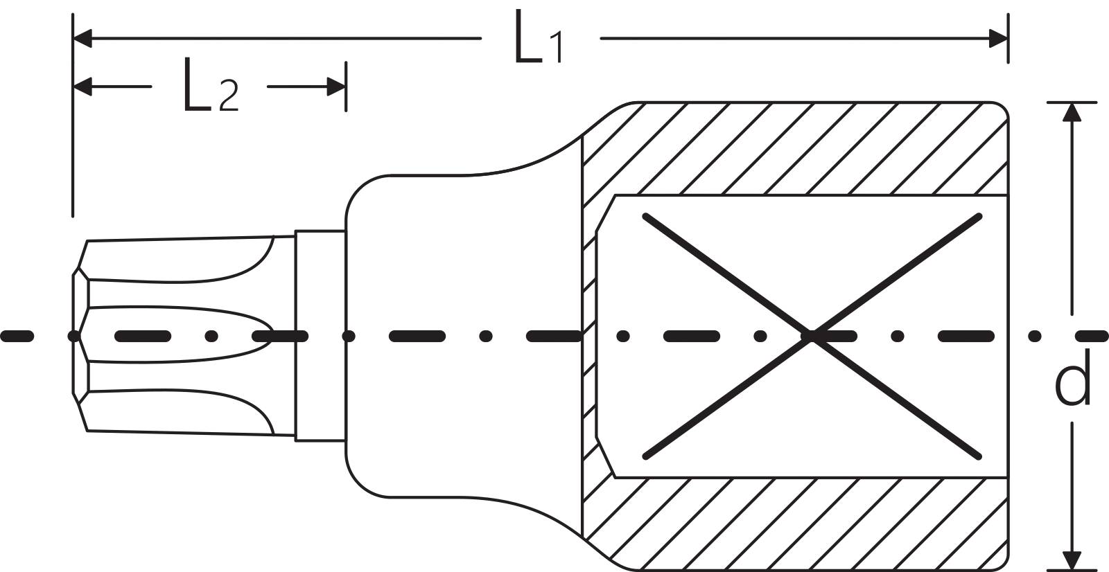 3/4" Schraubendrehereinsatz T80 L.80mm
