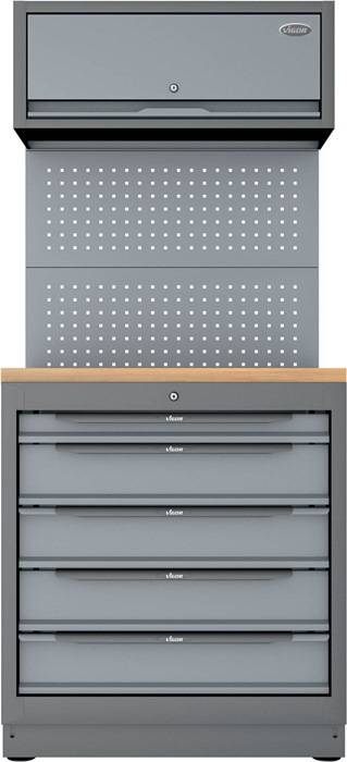 Schubladenschrank V6000-032 H953xB500xT676mm RAL 9005/RAL 7005 8 Schubl.VIGOR