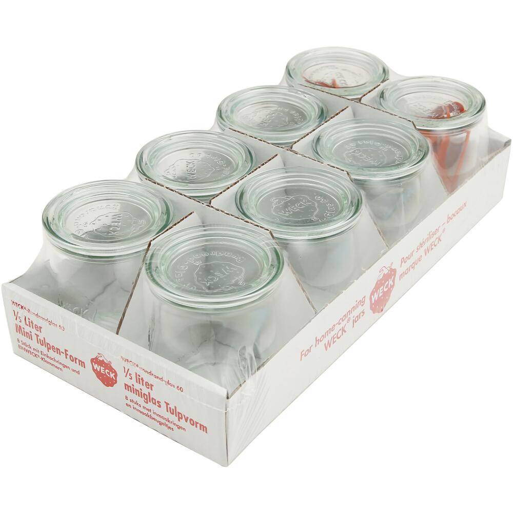 WECK Minitulpenform-Glas 8er-Tray 220 ml mit Ringen und Klammern