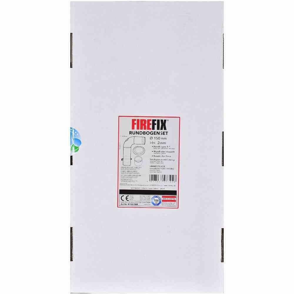 FireFix Winkelknieset 150 mm 3-tlg. schwarz
