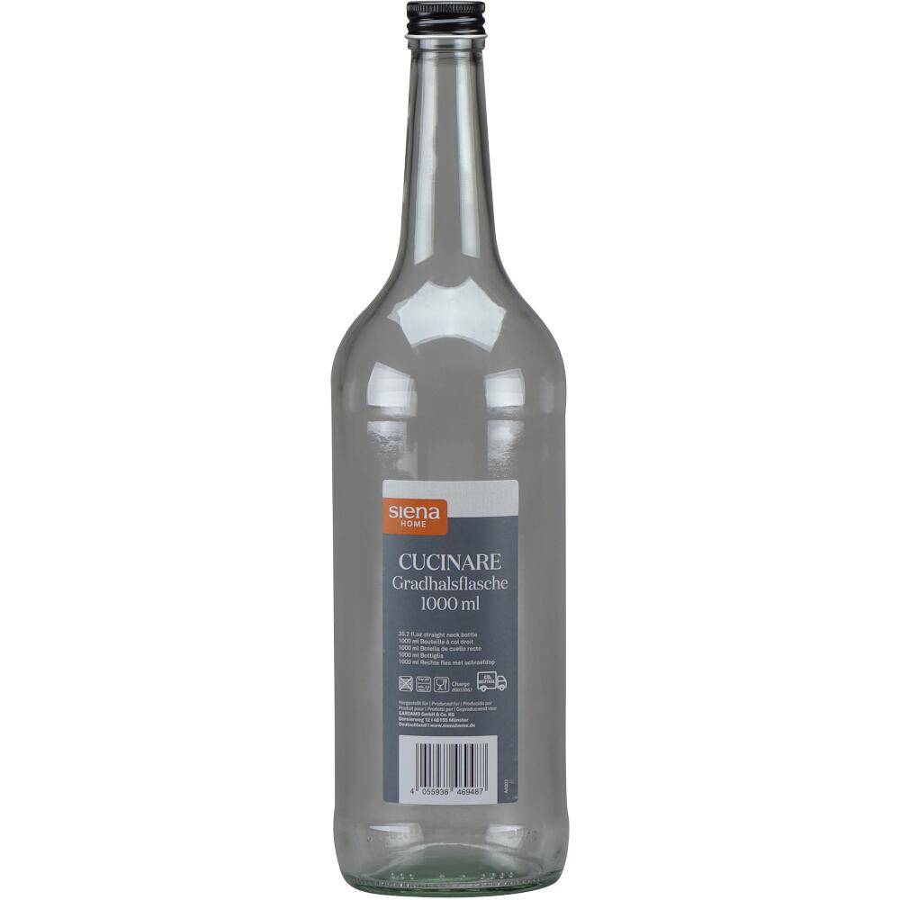 SIENA HOME Gradhalsflasche "Cucinare" 1,0 l rund, Verschraubung
