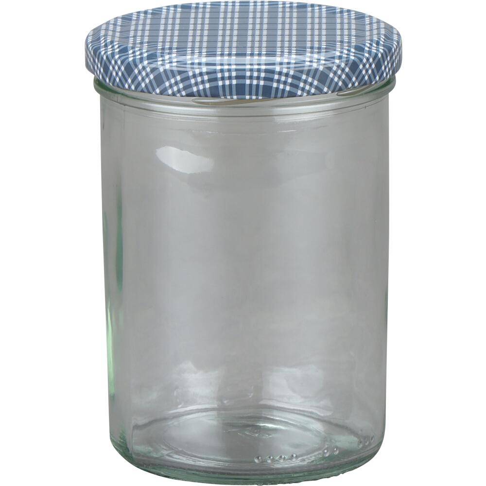 SIENA HOME Sturz-Glas "Cucinare" 2TO440 blau/weiß, TwistOff 440 ml