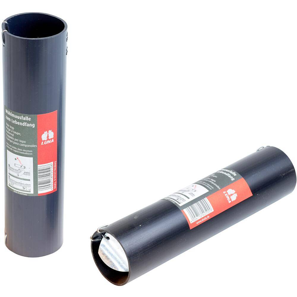 LUNA Wühlmaus-Röhrenfalle schwarz zum Lebendfang