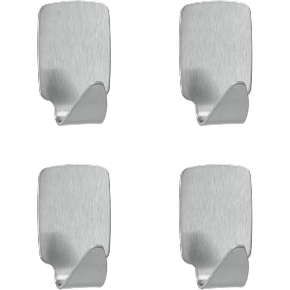 Metaltex Hafthaken 4 Stück rechteckig Edelstahl