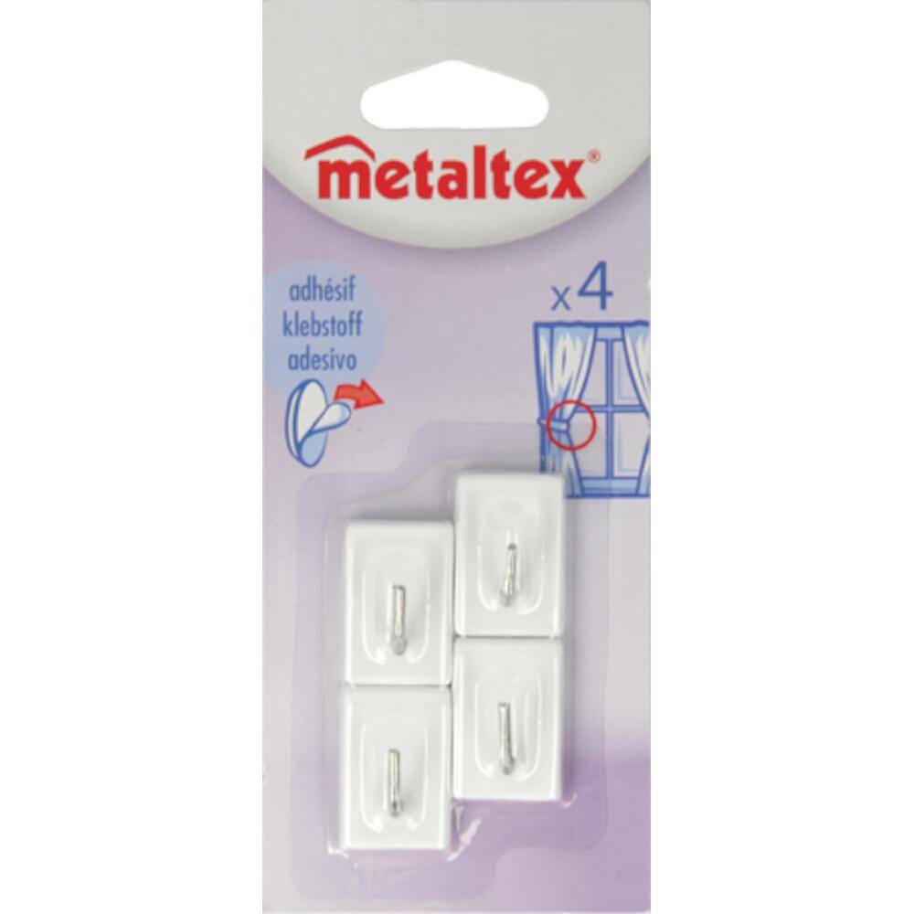 Metaltex Gardinenhaken 4 Stück weiß