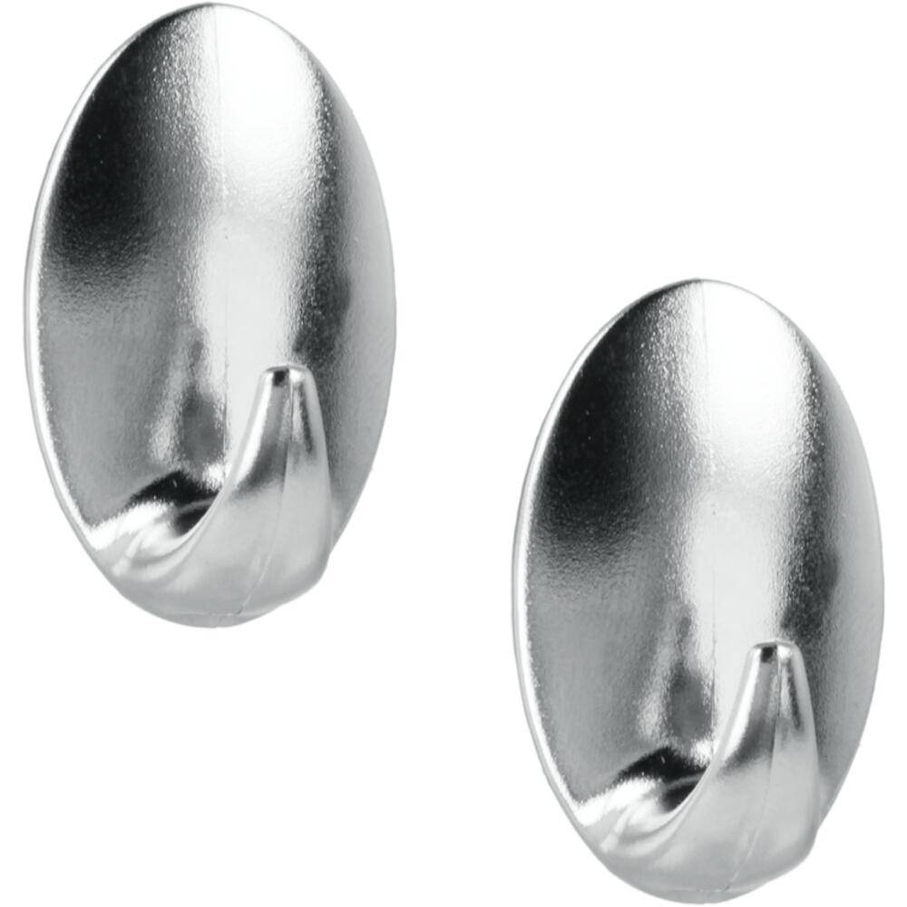 Metaltex Hafthaken Jumbo 2 Stück Eiform, ABS verchromt