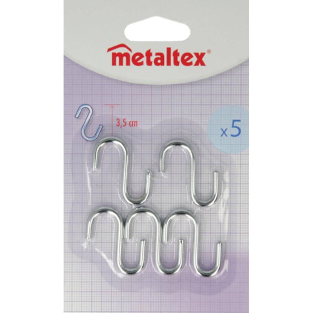 Metaltex S-Haken 5er-Set 3,5 cm, verchromt