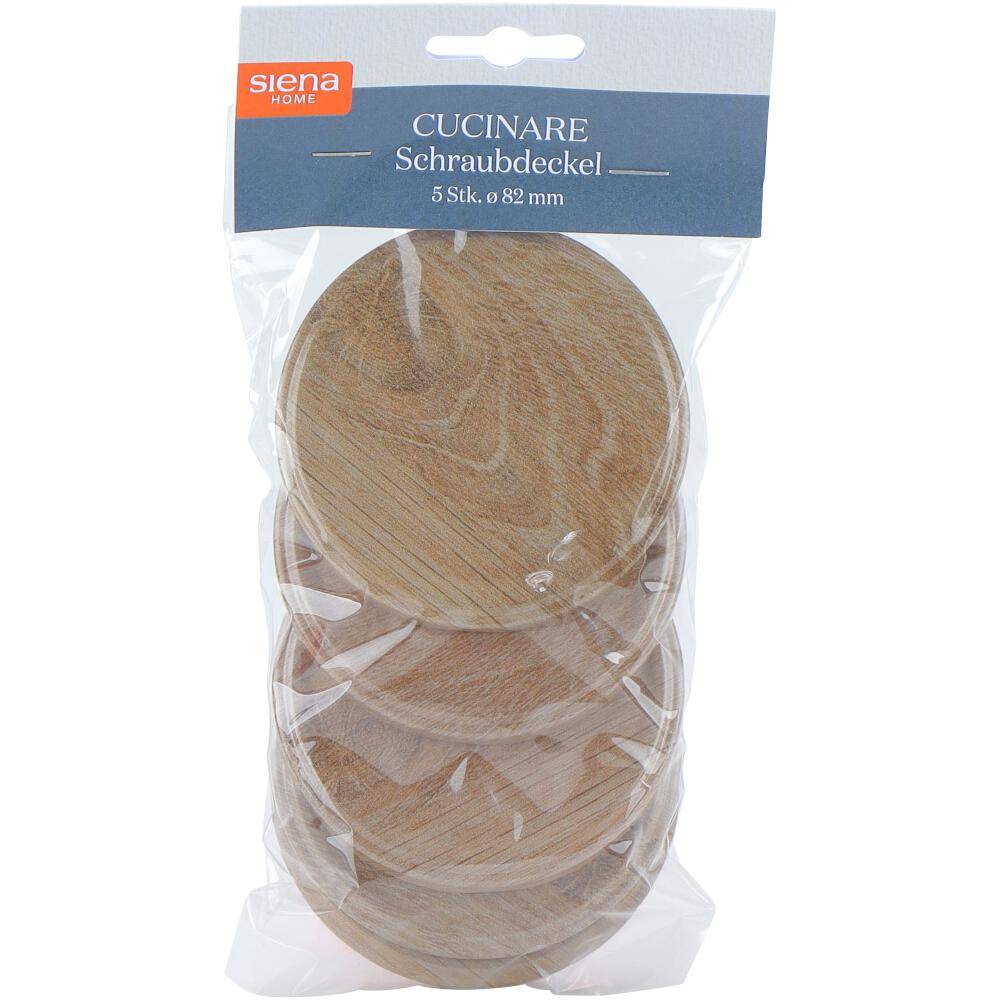 SIENA HOME Deckel "Cucinare" 5 Stück/Ø 82 mm Metall, Holzoptik für TO