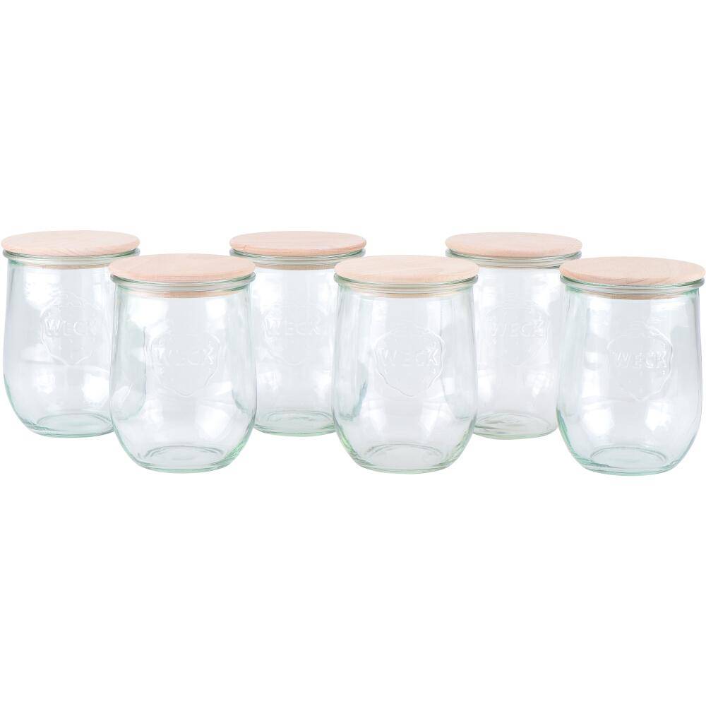 SIENA HOME Tulpenglas "Cucinare" HD 1,0 l Weck-Glas, Buchenholz