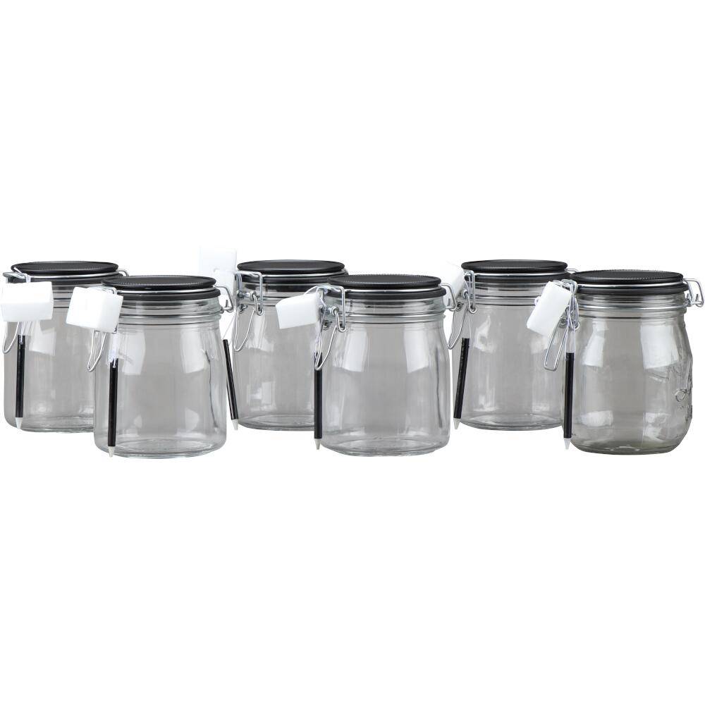 SIENA HOME Drahtbügel-Glas "Cucinare" 750 ml mit Stift & Schwamm