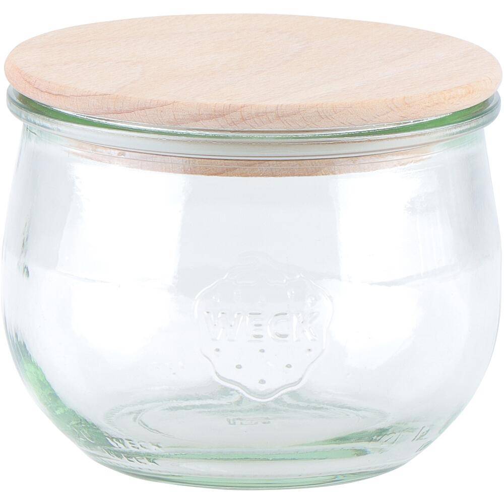 SIENA HOME Tulpe-Glas "Cucinare" HD 580 ml Weck-Glas, Buchenholz