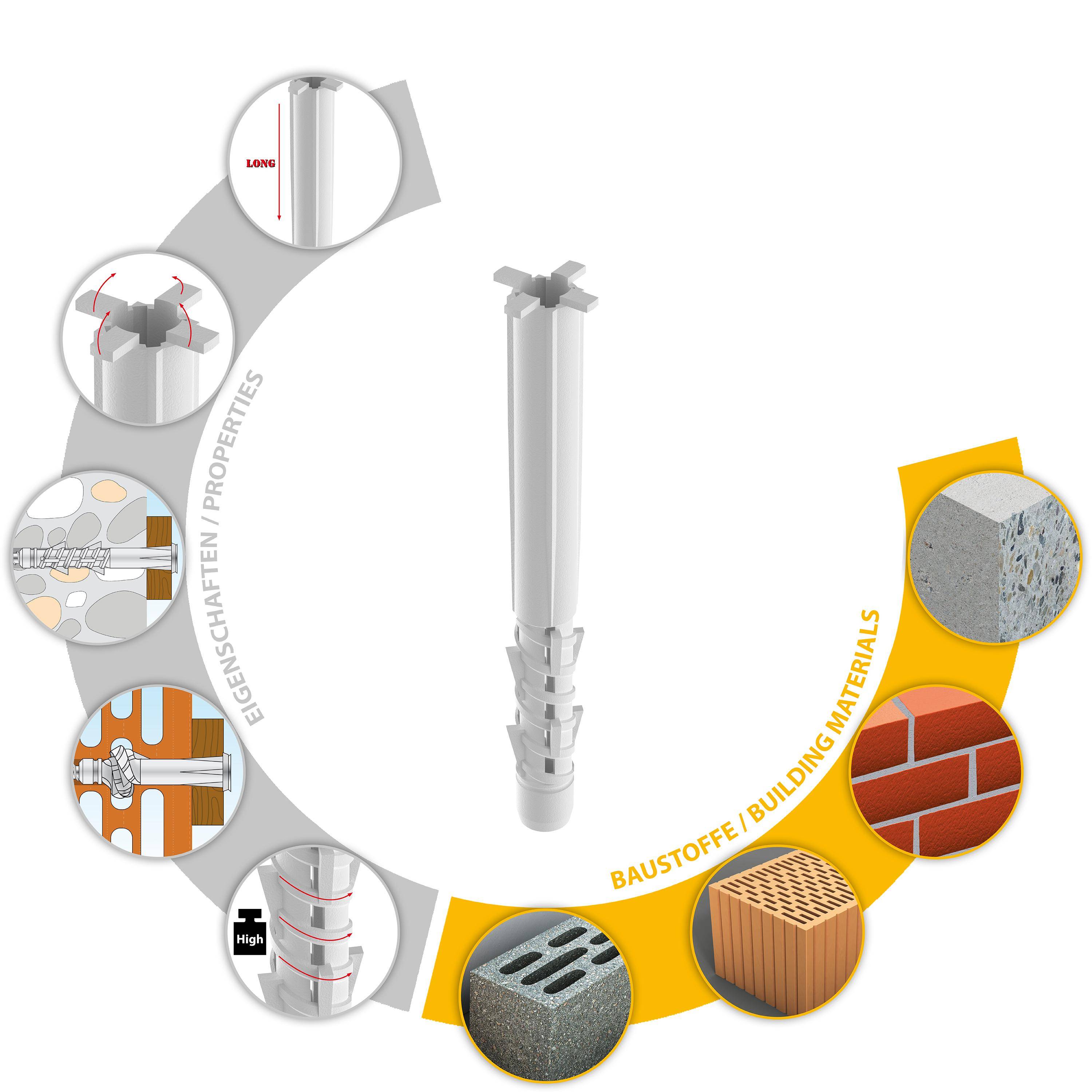 TOX Allzweck-Rahmendübel Tetrafix XL 6x65 mm