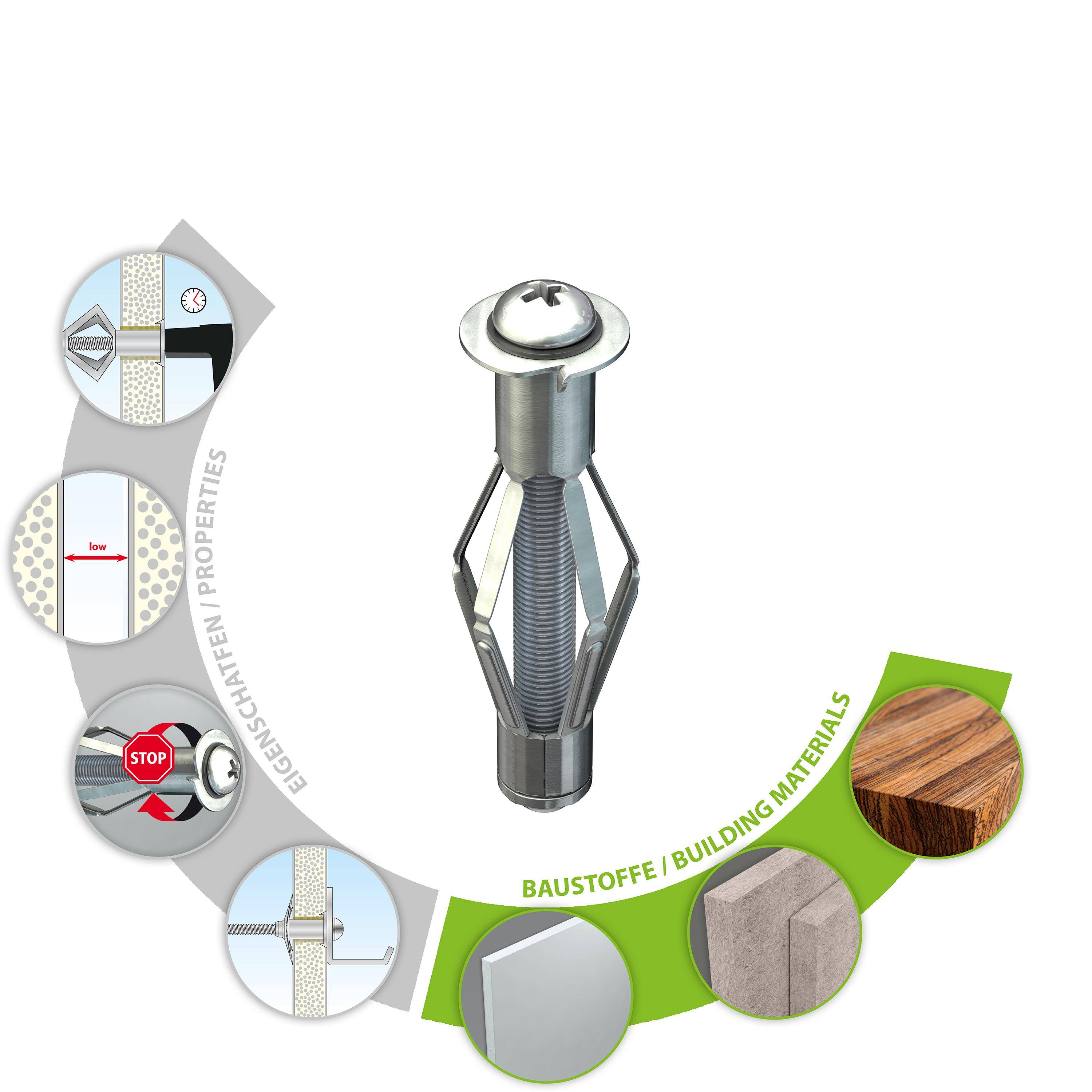 TOX Metall-Hohlraumdübel Acrobat M6x37 mm