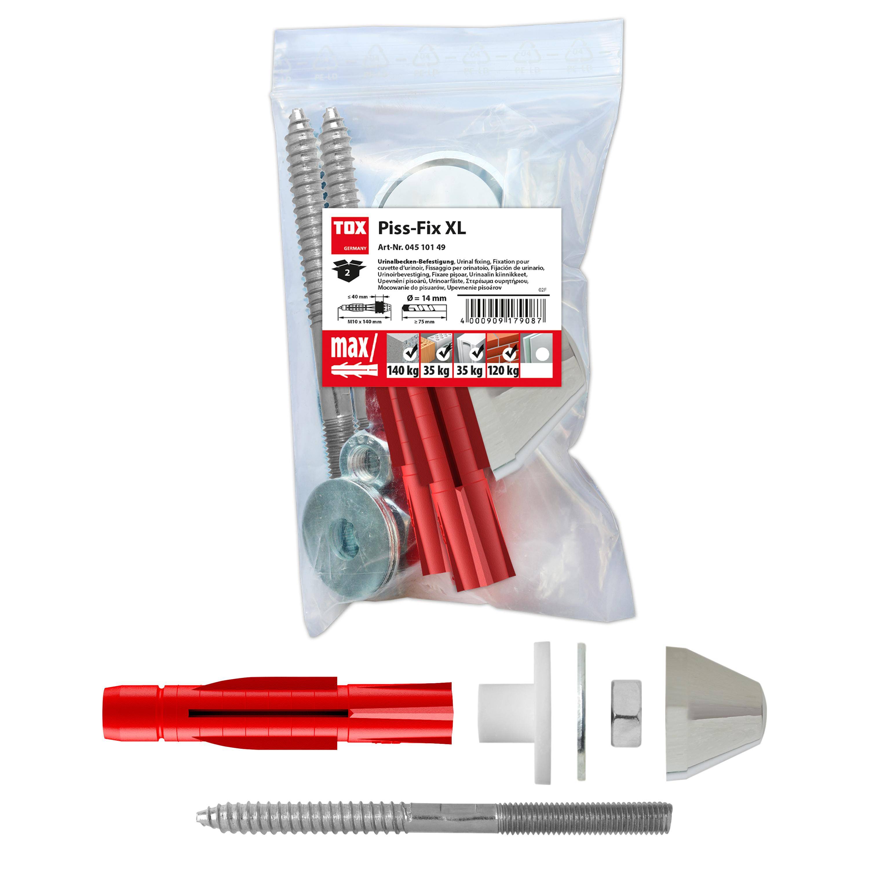 TOX Urinal- & Waschtischbefestigung Piss-Fix XL M10 chrom