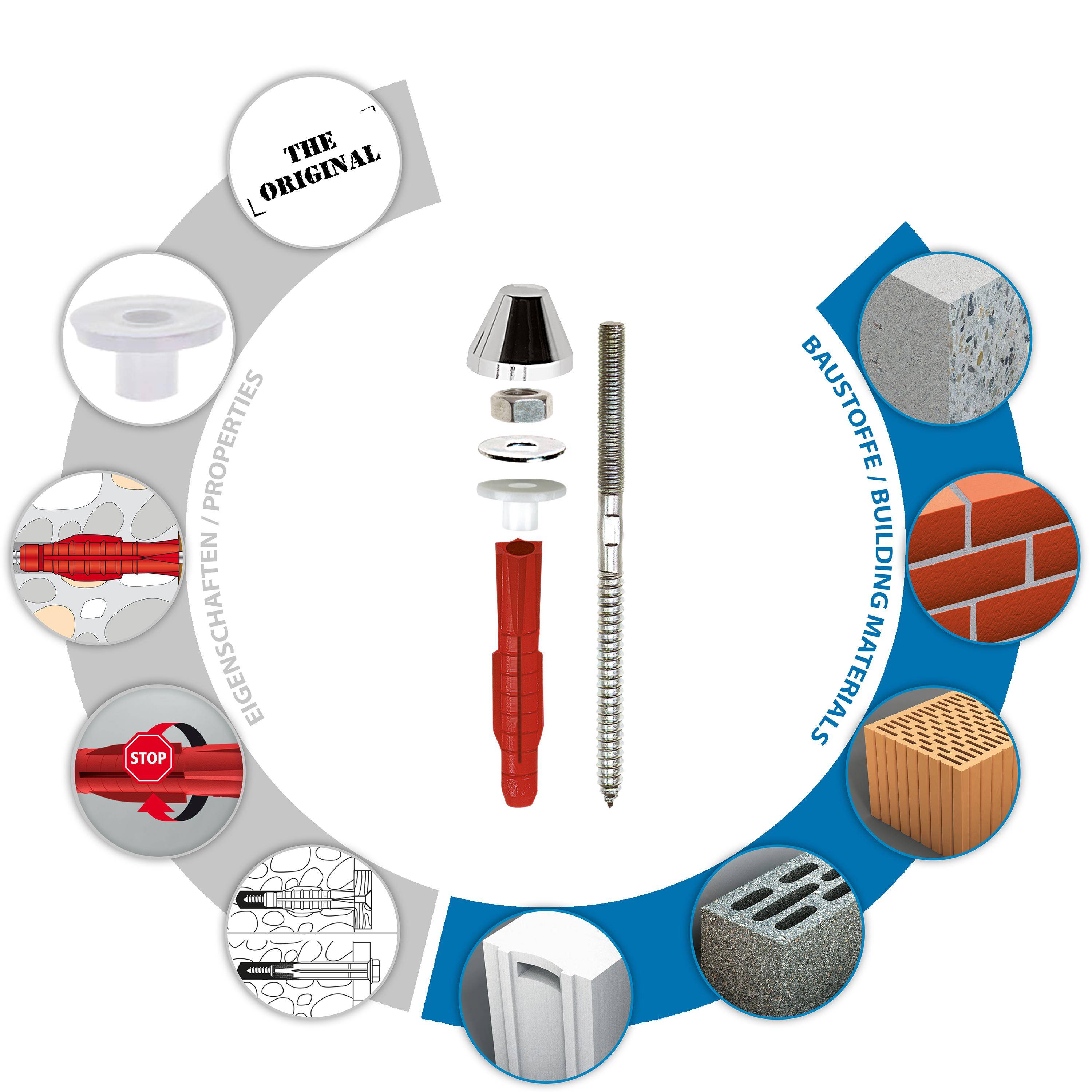 TOX Urinal- & Waschtischbefestigung Piss-Fix XL M10 chrom