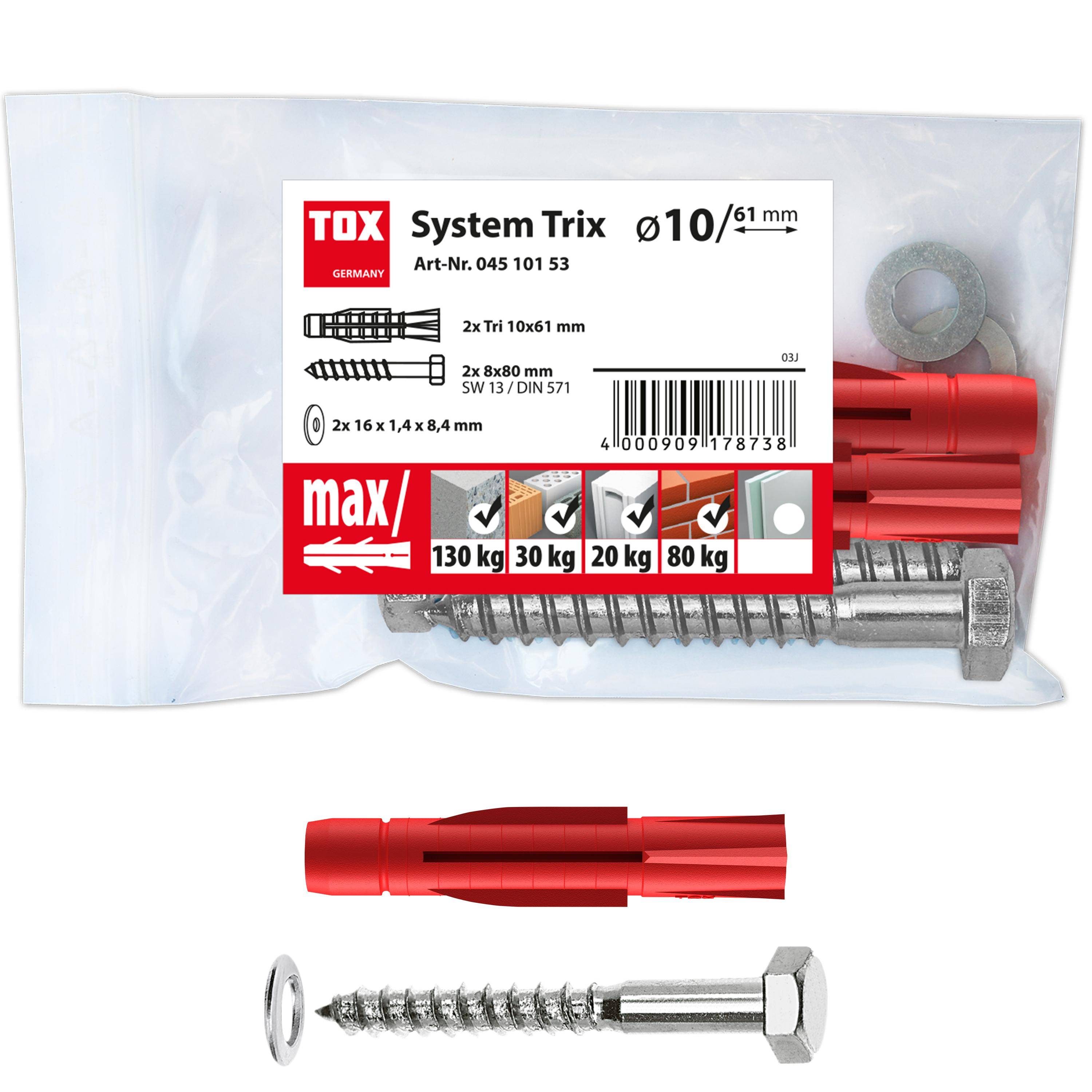 TOX Montagesatz System Trix 10x61 mm