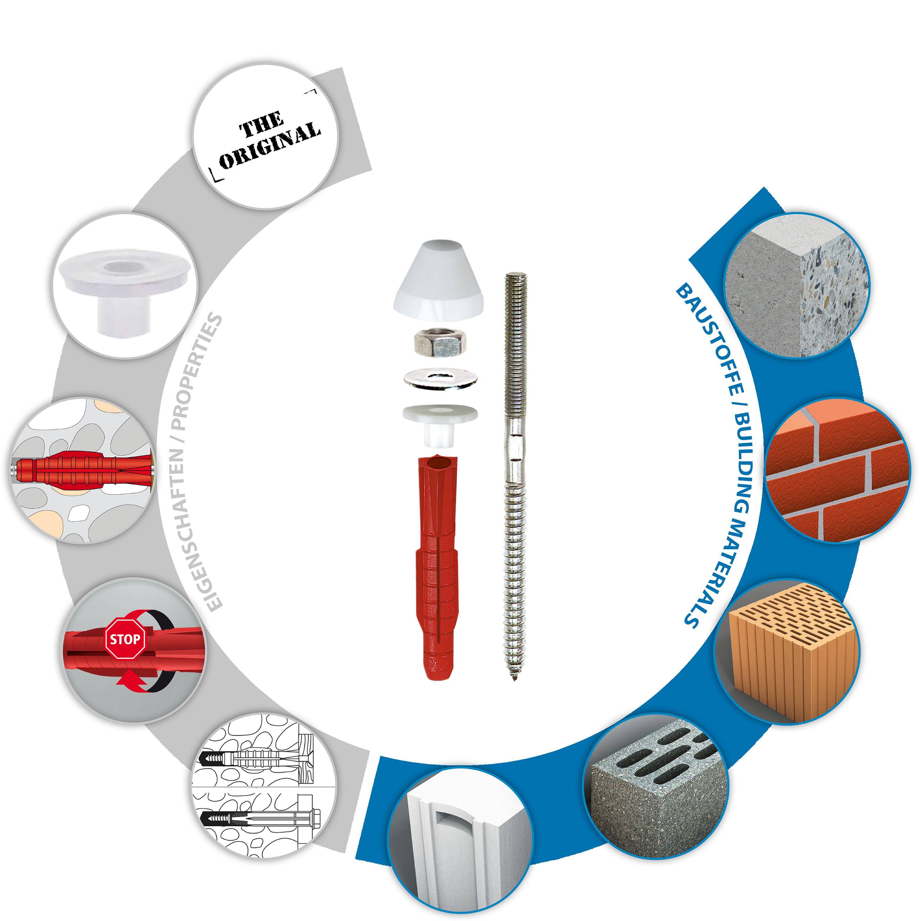 TOX Urinal- & Waschtischbefestigung Piss-Fix XL M10 weiß