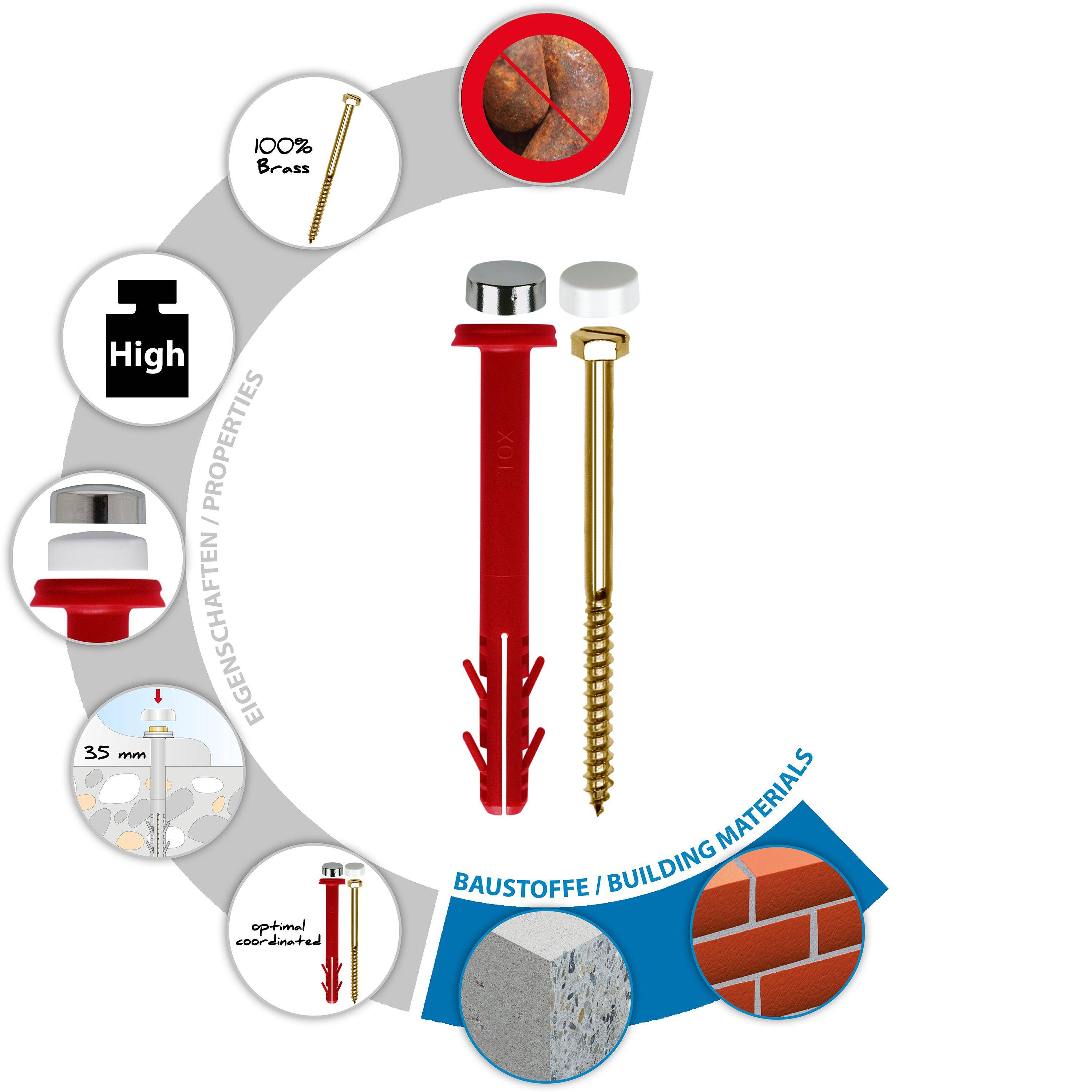 TOX Stand-WC-Befestigung Toilet XL Cap weiß/chrom