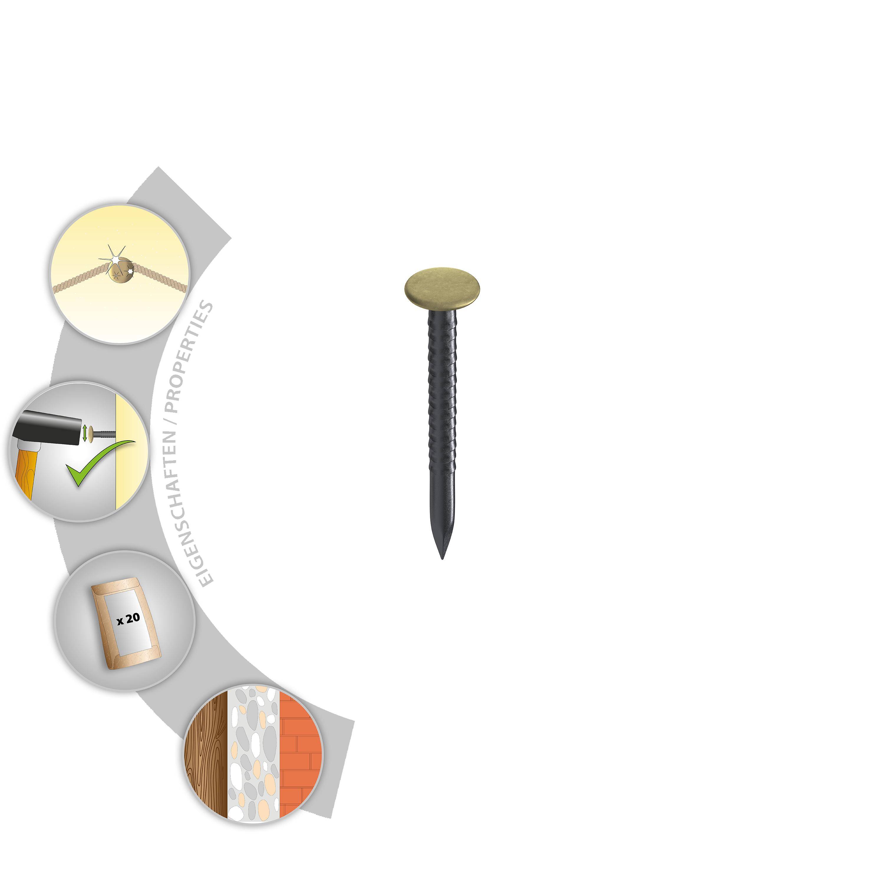TOX Sortimentsbeutel Home Classic 100 tlg. Bildernagel mit Messingkopf