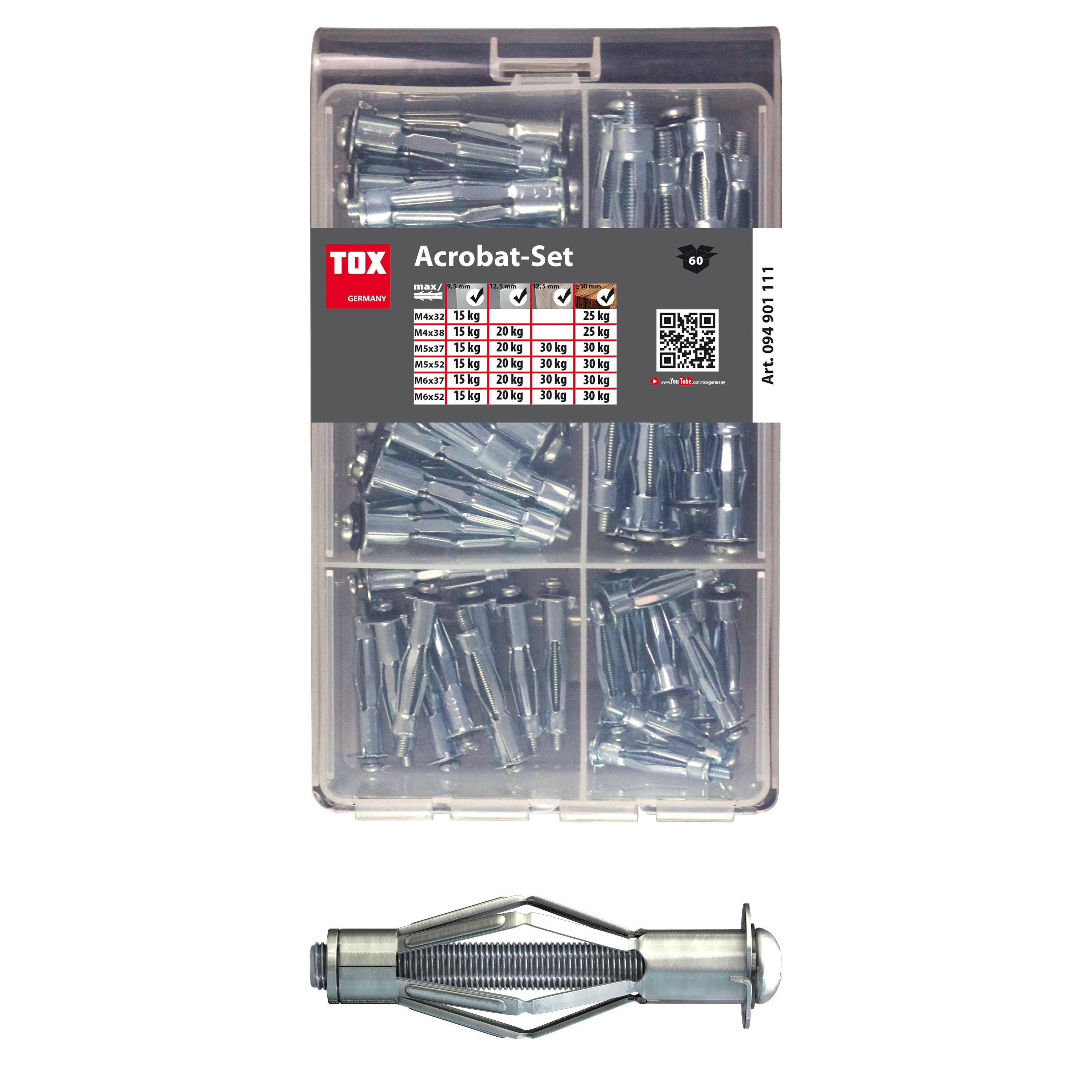 TOX Metall-Hohlraumdübel-Sortiment Acrobat Set 60 tlg.