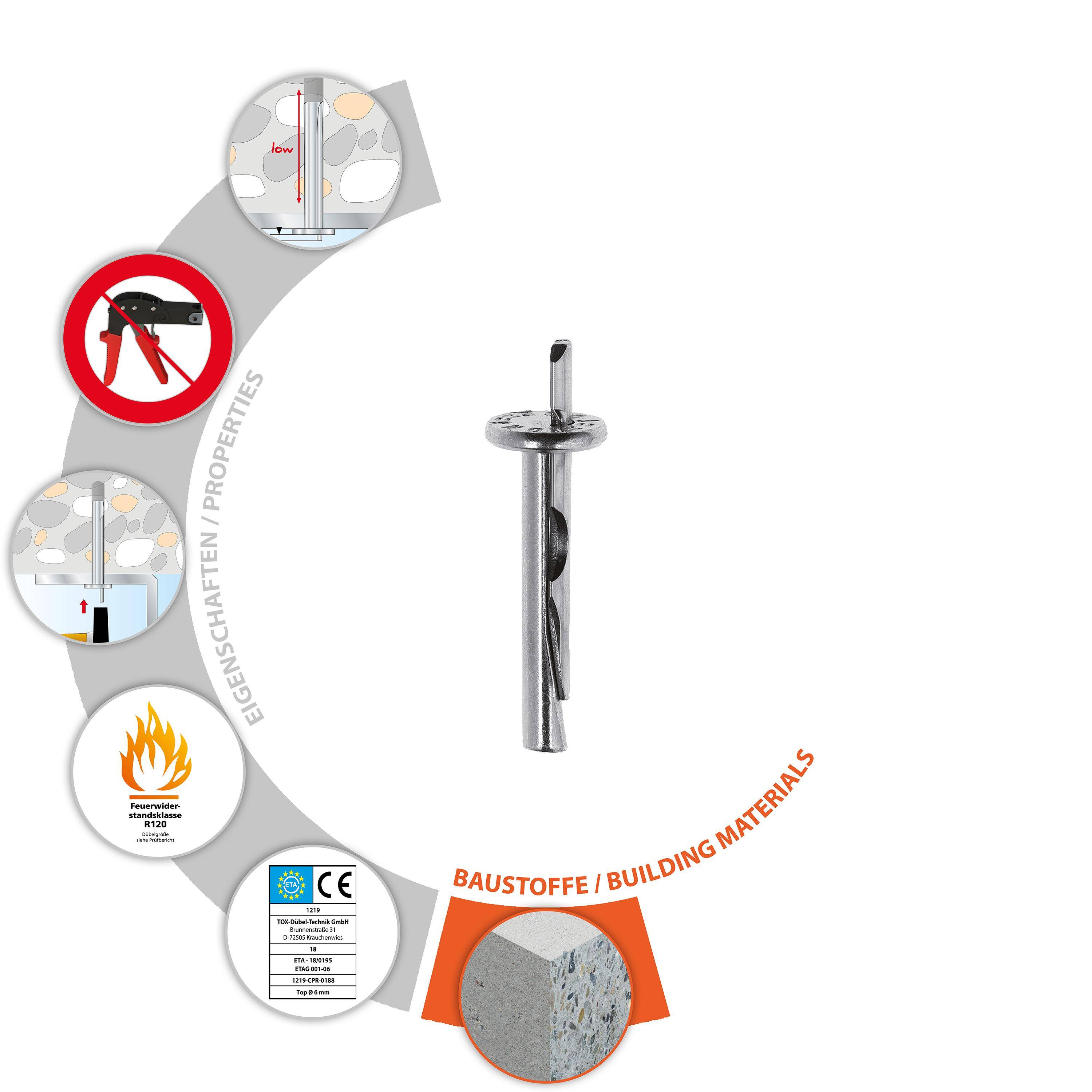 TOX Deckennagel Top 6x35 mm
