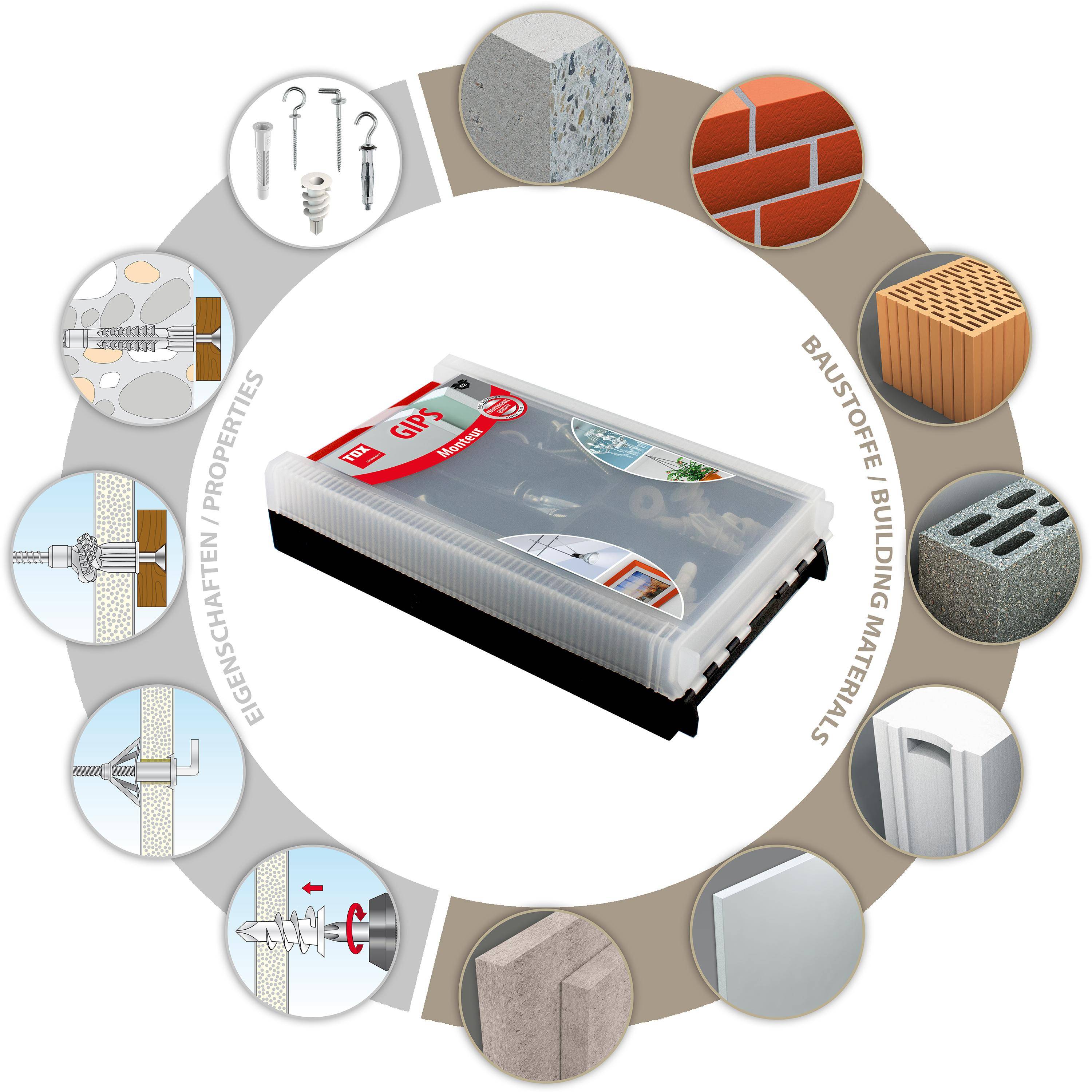 TOX Hohlraum-Sortiment Monteur Gips 62 tlg.