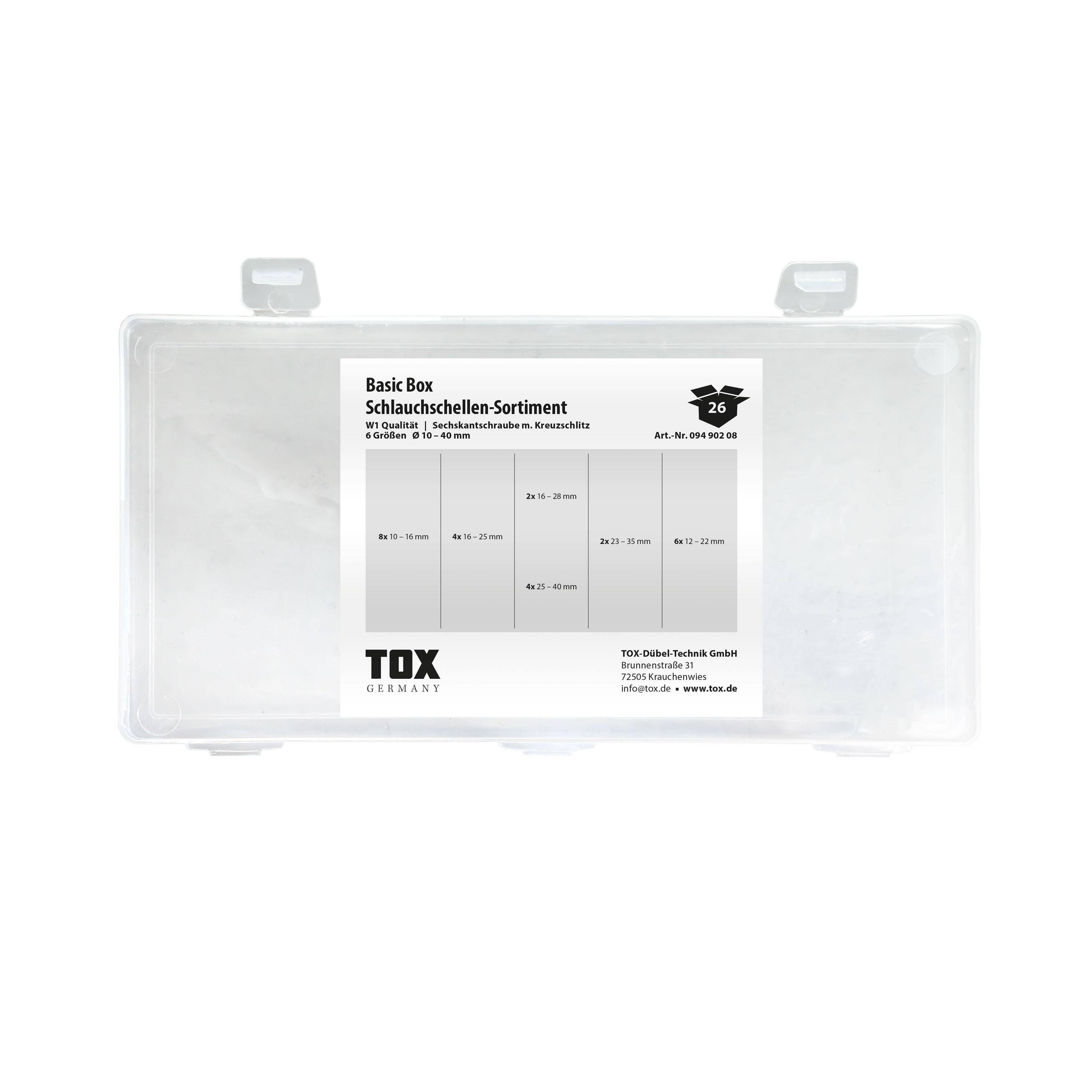 TOX Basic Box Schlauchschellen - Sortiment 26 tlg.